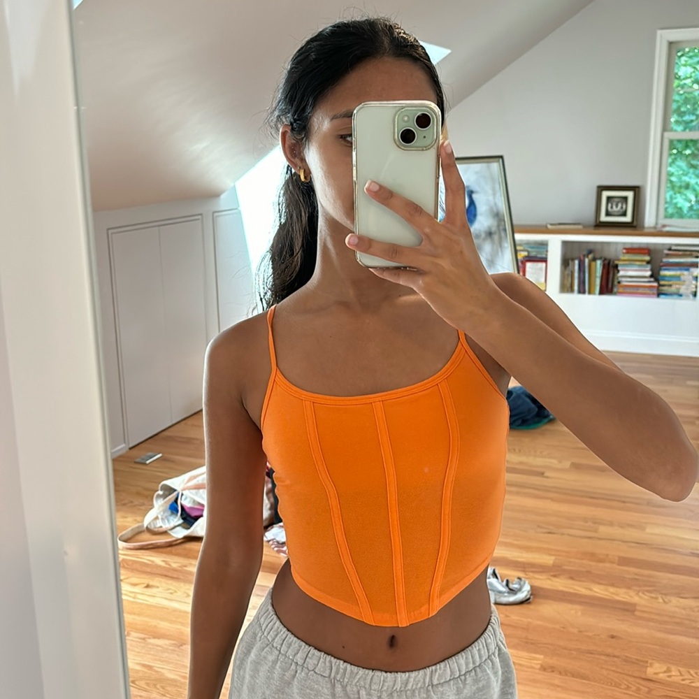 Hollister Corset Style Orange Tank Top